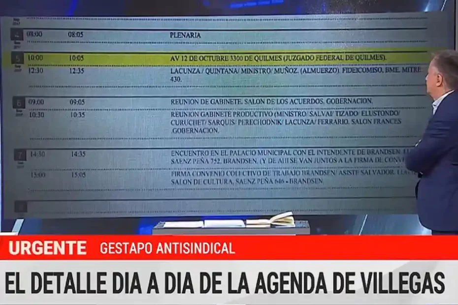 La agenda de trabajo del ministro Villegas